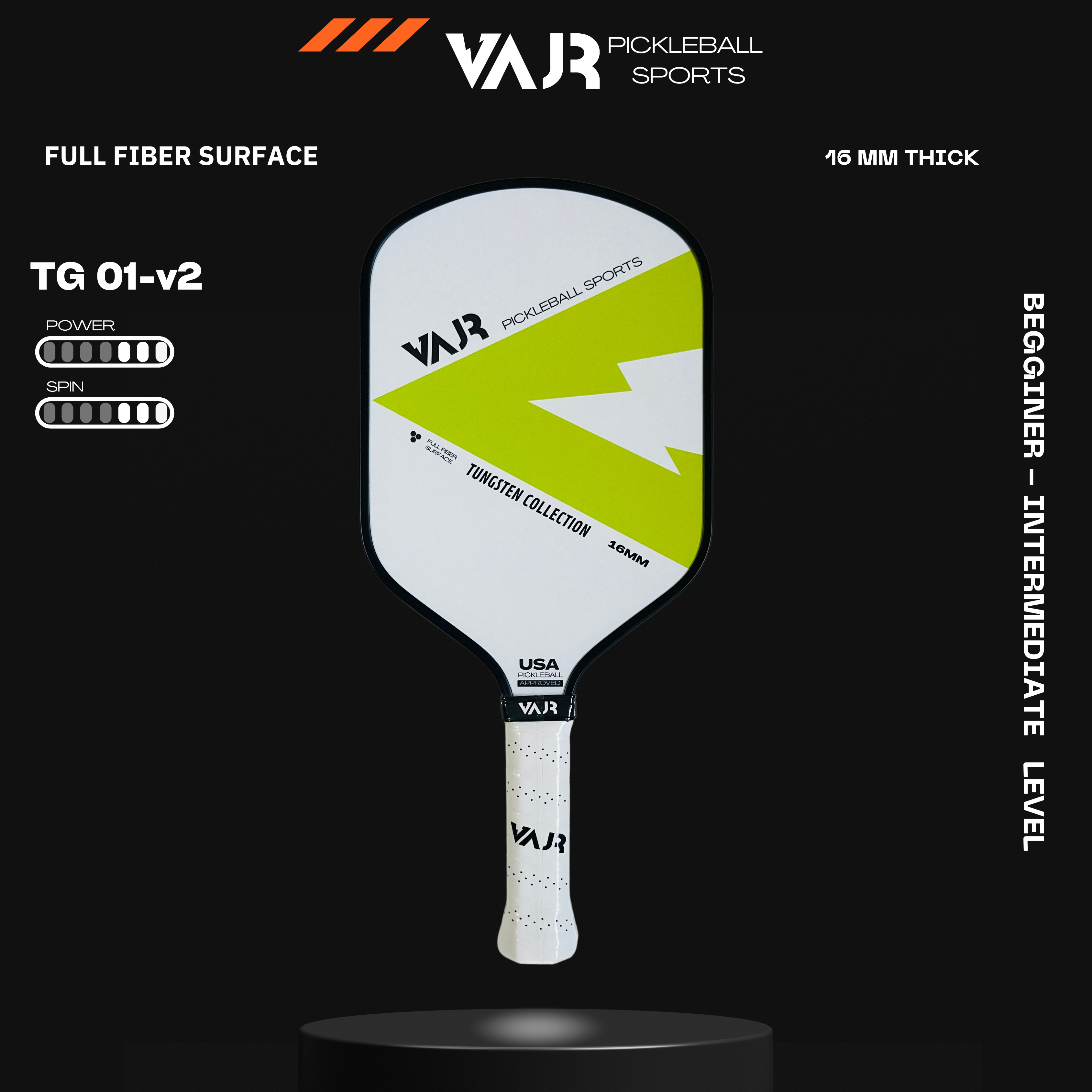 VAJR Tungsten Collection - Pickleball Paddle TG 01 - V2 - Green