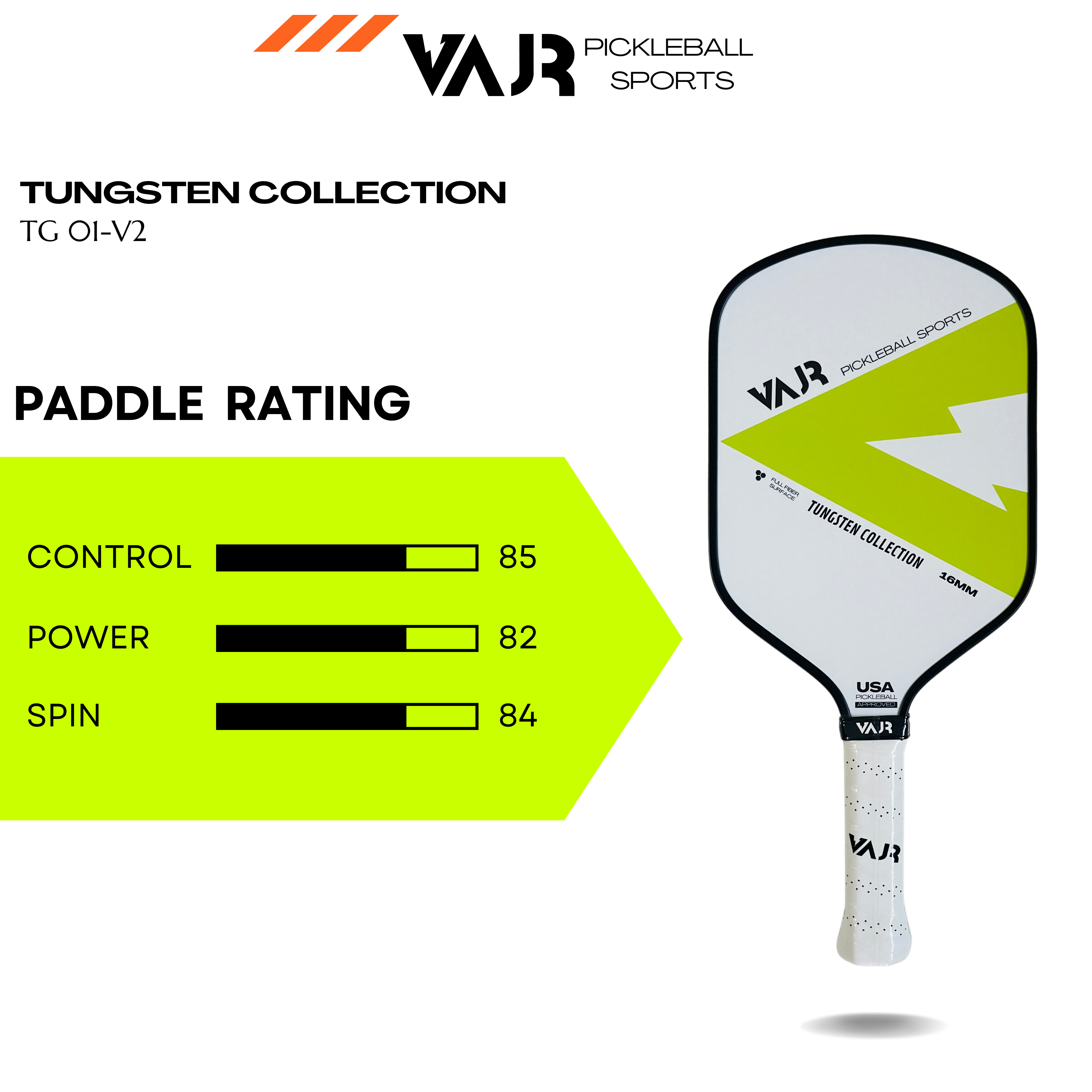 VAJR Tungsten Collection - Pickleball Paddle TG 01 - V2 - Green