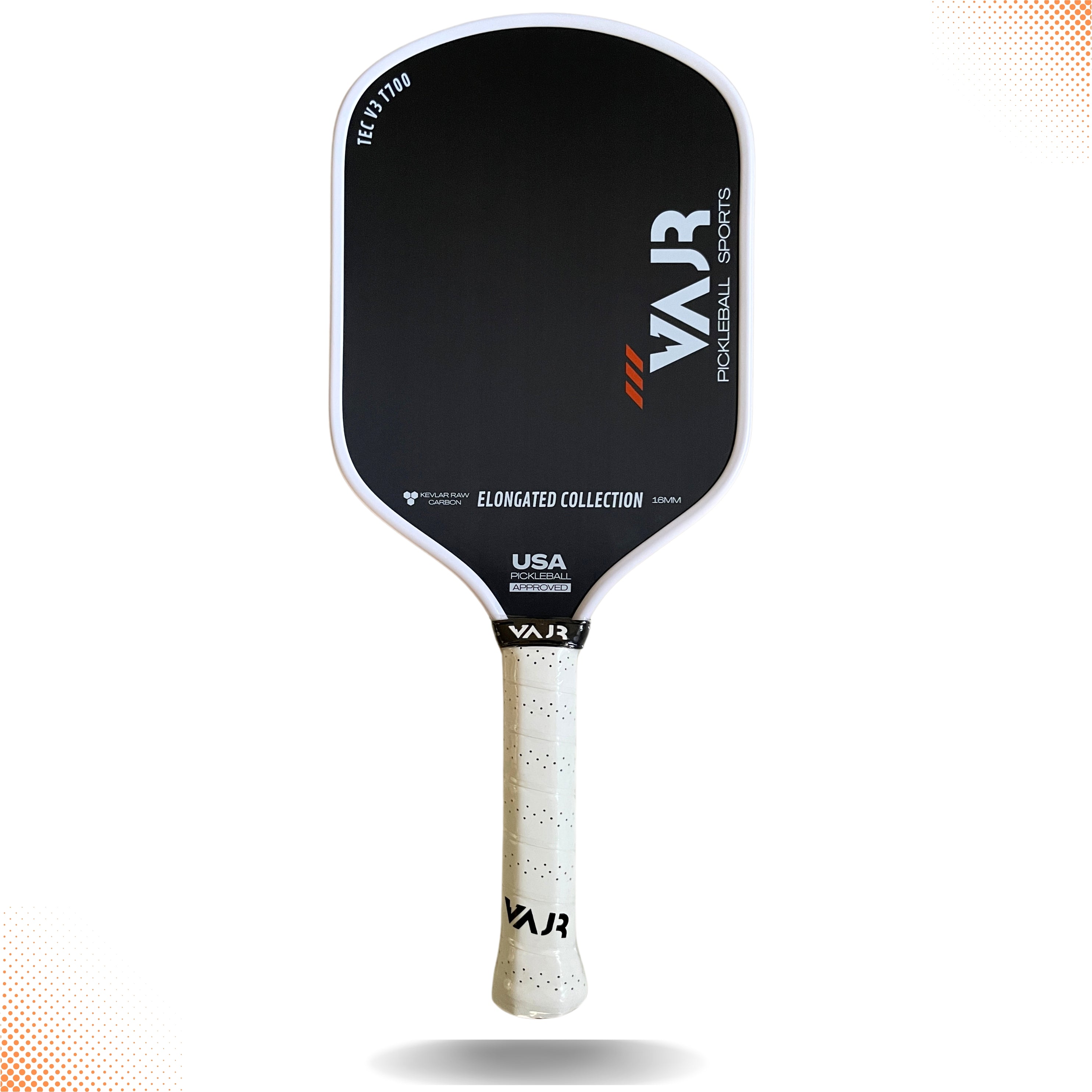 VAJR Elongated Collection - Pickleball Paddle EL 16 -V4 - Black&White